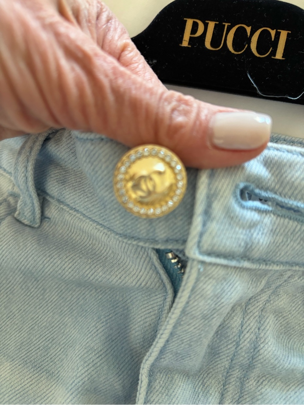 Pale Blue Wide-Leg Jeans - Picture 4 of 7